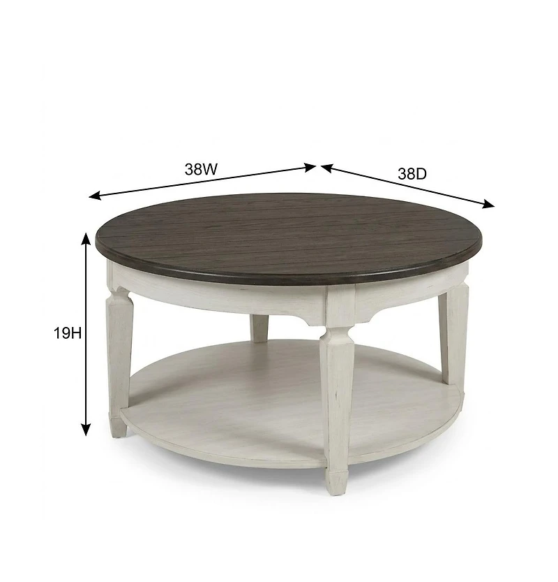 Liberty Furniture Industries, Inc Allyson Park Round Cocktail Table in Wirebrushed Top