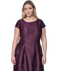 Jessica Howard Plus Short-Sleeve Boat Neck Dress