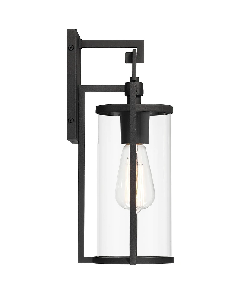 John Timberland Rennes 15 3/4 inches High Modern Outdoor Wall Light Fixture Mount Porch House Weatherproof Metal Clear Glass Shade