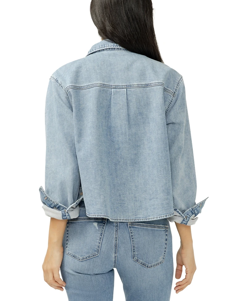 Silver Jeans Co. Women's Button Front Knit Flex Shirt