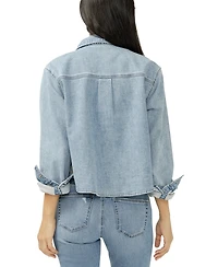 Silver Jeans Co. Women's Button Front Knit Flex Shirt