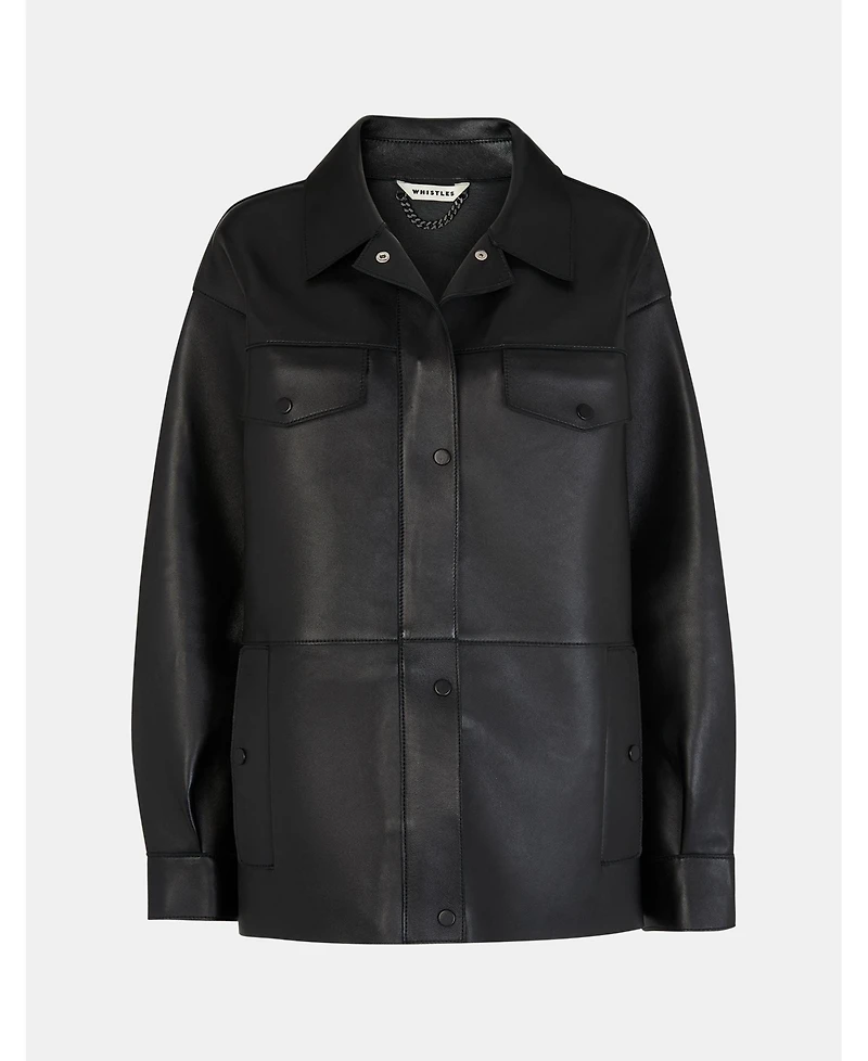 Whistles Women's Clean Bonded Leather Jacket