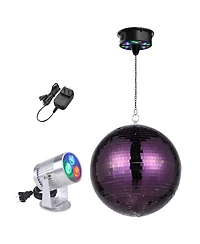 Yescom 12" Large Disco Ball with Motor and Light 6RPM Rotator And 3W Rgb Spotlight for 70s 80s Party Dj Bands Club Event Studio
