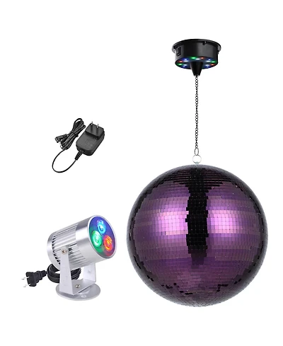 Yescom 16" Large Disco Ball with Motor and Light 6RPM Rotator and 3W Rgb Spotlight for 70s 80s Party Dj Bands Club Event Studio