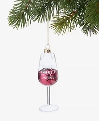 Holiday Lane Burgundy Sequin Wine Glass Ornament, Macy's Exclusive