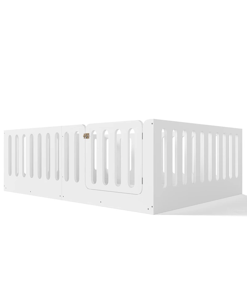 Streamdale Furniture Montessori Floor Bed with High Fence and Door