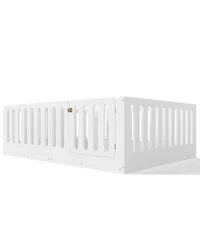 Streamdale Furniture Montessori Floor Bed with High Fence and Door