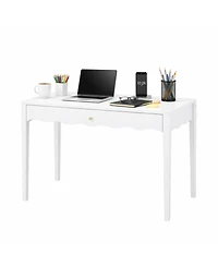 Streamdale Furniture 35 inches Scalloped Vanity Desk with Drawer and Knob