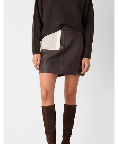Whistles Women's Leather A Line Skirt