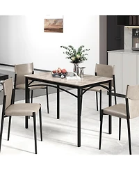 Slickblue Modern Sintered Stone Dining Table for 4 People Rectangular
