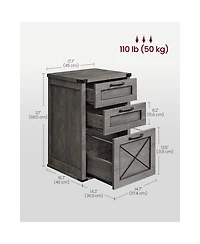 Slickblue Mobile File Cabinet with 3 Drawers for A4 Size Document Storage