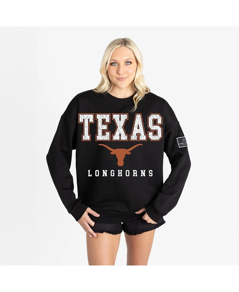 Gameday Couture Women's Black Texas Longhorns Oversized Level Up Label Premium Sweatshirt