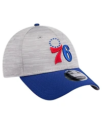 New Era Men's Heather Gray/Royal Philadelphia 76ers Active Digi-Tech Two-Tone 9FORTY Adjustable Hat