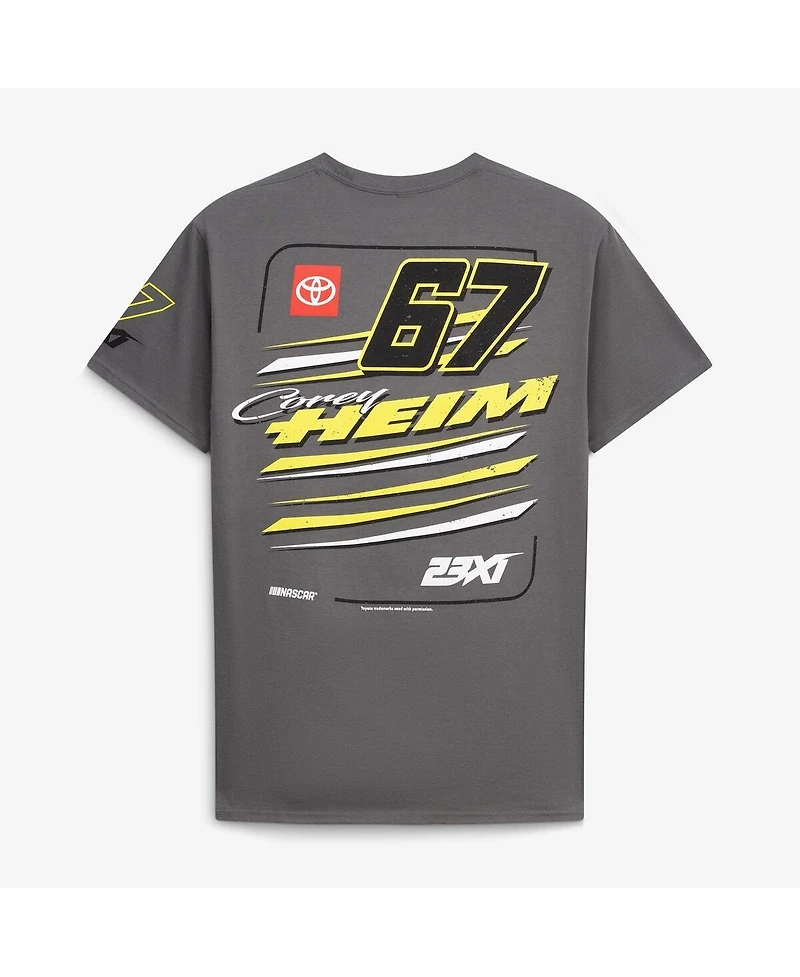 23xi Racing Men's Charcoal Corey Heim 67 Crewneck T-Shirt