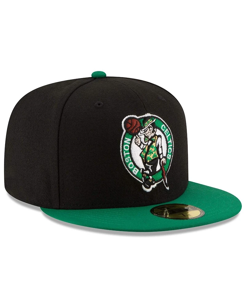 New Era Men's Black/Green Boston Celtics Team Color 2Tone 59FIFTY Fitted Hat