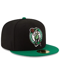 New Era Men's Black/Green Boston Celtics Team Color 2Tone 59FIFTY Fitted Hat