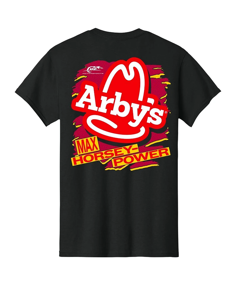 Jr Motorsports Official Team Apparel Men's Black Carson Kvapil Arby's T-Shirt