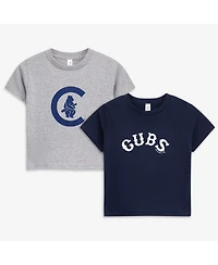Soft As A Grape Toddler Heather Gray/Heather Gray Chicago Cubs Cooperstown Collection Two-Pack T-Shirt Set