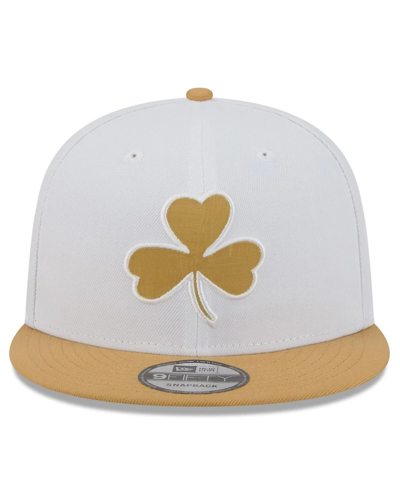 New Era Men's White/Gold Boston Celtics 2025/26 City Edition 9FIFTY Snapback Hat