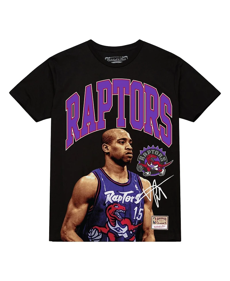 Mitchell & Ness Men's Vince Carter Black Toronto Raptors Hardwood Classics Player Arch T-Shirt
