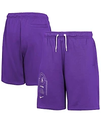 Nike Big Boys and Girls Purple Los Angeles Lakers Courtside Club Fleece Shorts