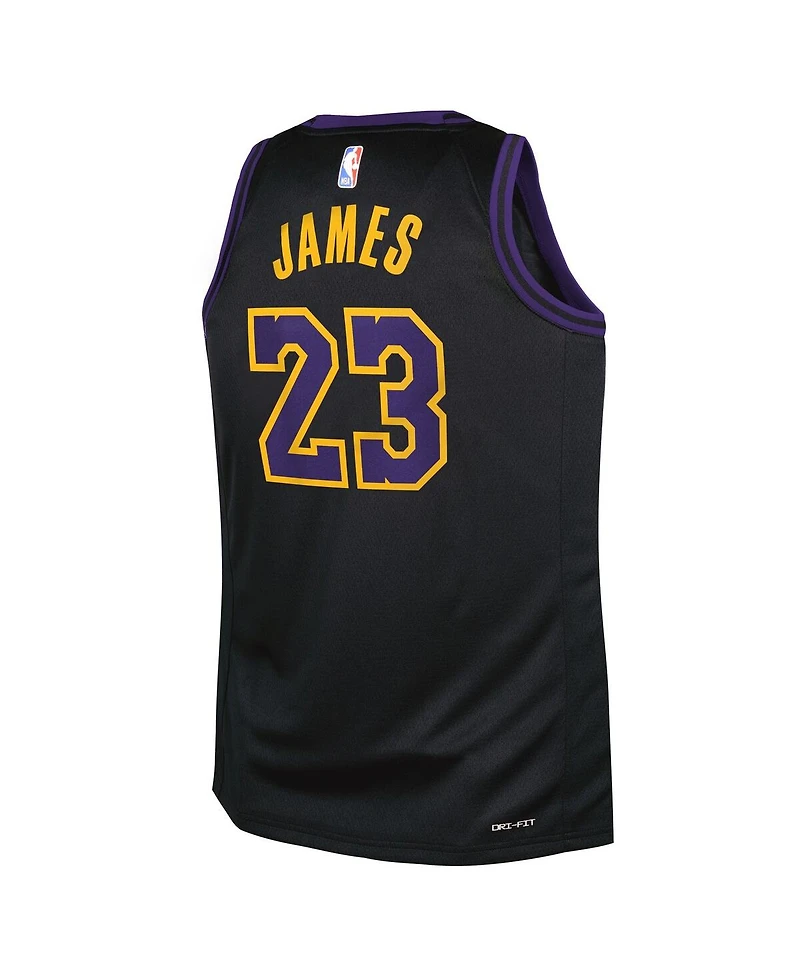 Nike Big Boys and Girls LeBron James Black Los Angeles Lakers 2025/26 City Edition Swingman Jersey