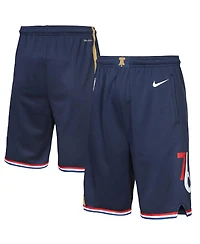 Nike Big Boys and Girls Navy Philadelphia 76ers 2025/26 City Edition Swingman Performance Shorts