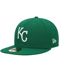 New Era Men's Kelly Green Kansas City Royals White Logo 59FIFTY Fitted Hat