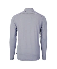 Cutter & Buck Men's Navy/White Detroit Tigers Virtue Eco Pique Micro Stripe Quarter-Zip Pullover Sweatshirt