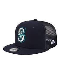 New Era Big Boys and Girls College Navy Seattle Mariners 9FIFTY Trucker Snapback Hat