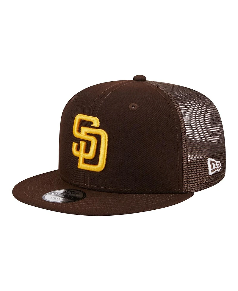 New Era Big Boys and Girls Brown San Diego Padres 9FIFTY Trucker Snapback Hat