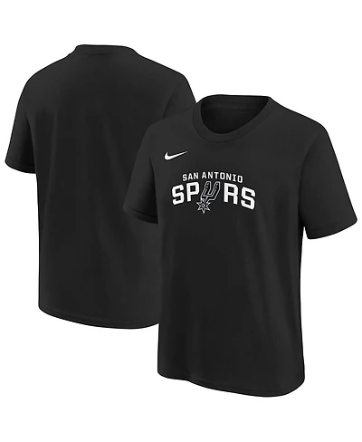 Nike Big Boys and Girls Black San Antonio Spurs Team Essential Logo T-Shirt