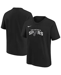 Nike Big Boys and Girls Black San Antonio Spurs Team Essential Logo T-Shirt