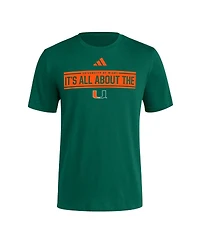 Adidas Men's Green Miami Hurricanes Locker Slogan Pre-Game T-Shirt