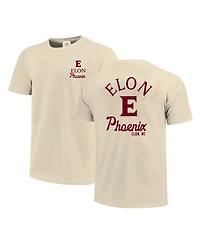 Image One Men's Cream Elon Phoenix Comfort Colors Mascot Overlay T-Shirt