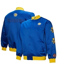 Mitchell & Ness Men's Royal Golden State Warriors Hardwood Classics Team Og 3.0 Lightweight Satin Full-Snap Jacket