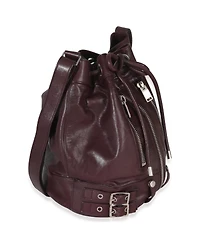 Pre-Owned Saint Laurent Bordeaux Smooth Calfskin Medium Rider Bucket Bag