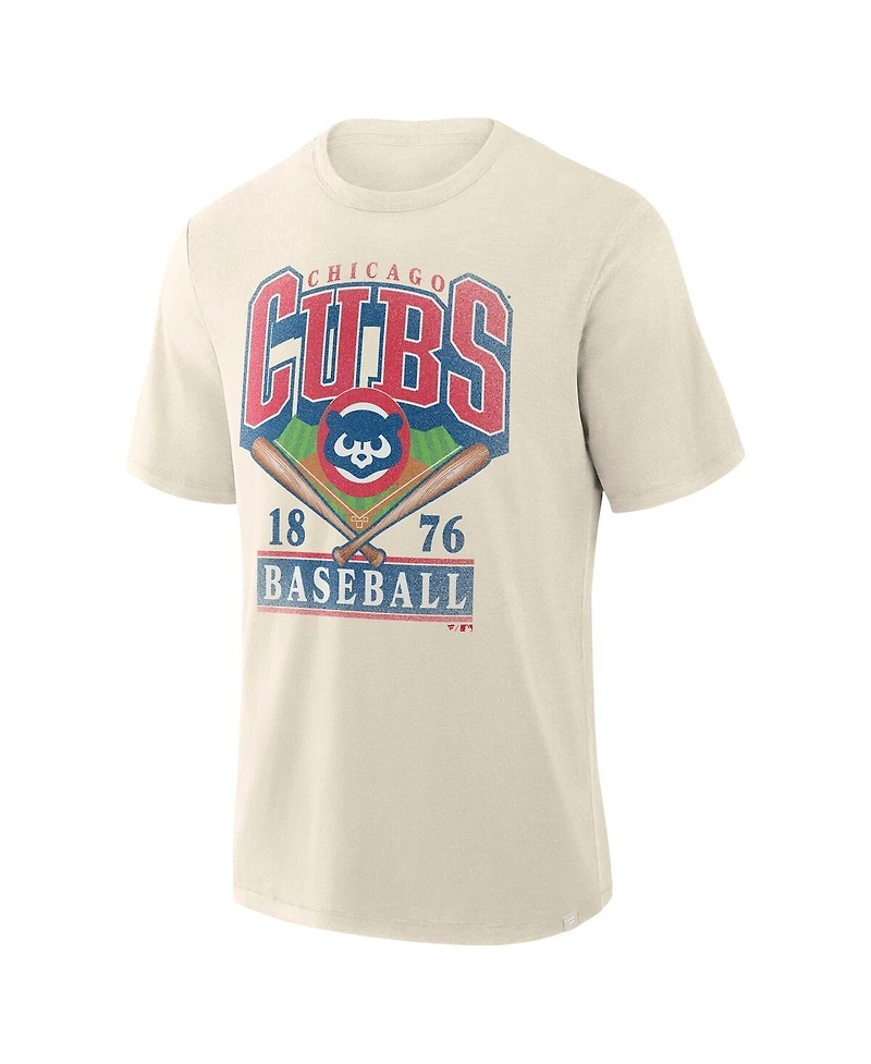 Fanatics Men's Profile Cream Chicago Cubs Big & Tall Screen Print T-Shirt