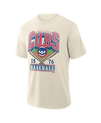 Fanatics Men's Profile Cream Chicago Cubs Big & Tall Screen Print T-Shirt