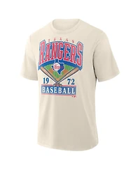 Fanatics Men's Profile Cream Texas Rangers Big & Tall Screen Print T-Shirt