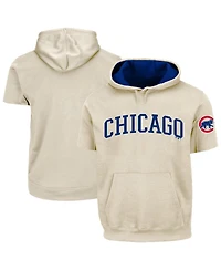 Fanatics Men's Profile Cream Chicago Cubs Big & Tall Contrast Short Sleeve Hoodie