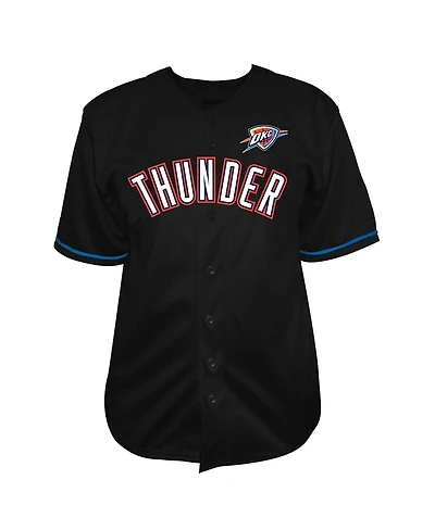 Fanatics Men's Black Oklahoma City Thunder Big & Tall Pop Full-Button Jersey