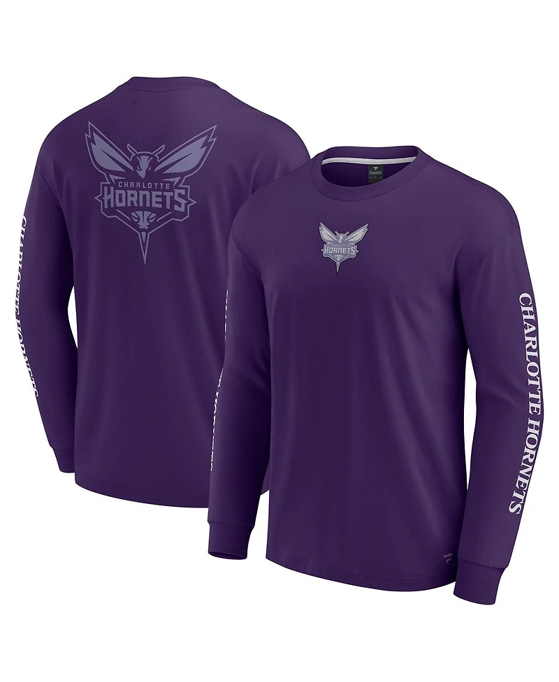 Fanatics Men's Purple Charlotte Hornets Elements Strive Long Sleeve T-Shirt