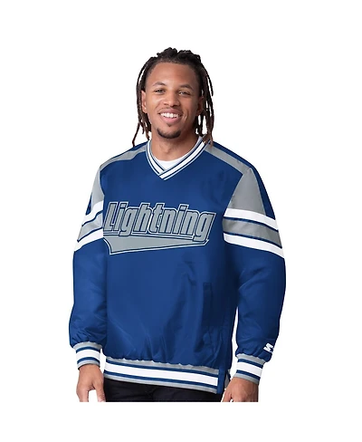 Starter Men's Blue Tampa Bay Lightning Reliever V-Neck Pullover Jacket