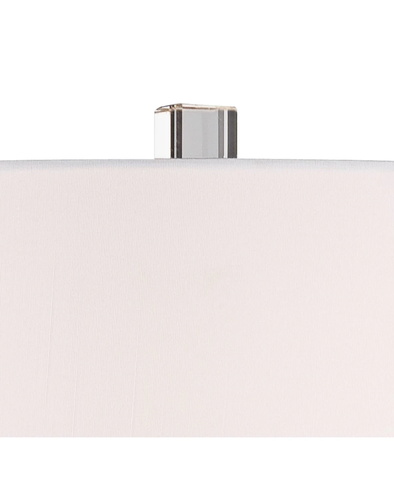 Barnes and Ivy Iris Asian Table Lamp with Square Riser 29.5 Inches Tall Jar Geneva Drum Shade for Bedroom Living Room Bedside Nightstand