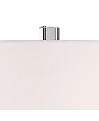 Barnes and Ivy Iris Asian Table Lamp with Square Riser 29.5 Inches Tall Jar Geneva Drum Shade for Bedroom Living Room Bedside Nightstand