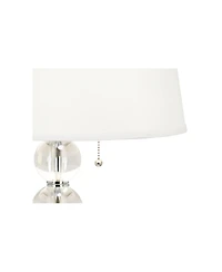 Vienna Full Spectrum Modern Table Lamp 28 Inches Tall with Square Riser Stacked Crystal Spheres Drum Shade for Bedroom Living Room House Home Bedside