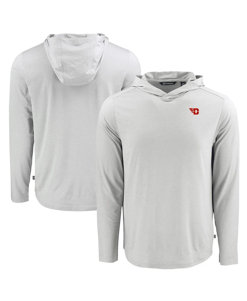 Cutter & Buck Men's Gray Dayton Flyers Coastline Epic Comfort Eco Long Sleeve Hoodie T-Shirt