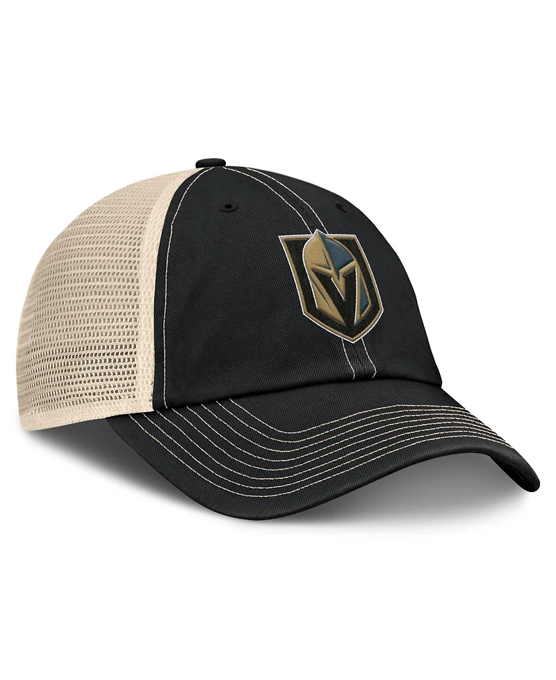 Fanatics Men's Black/Natural Vegas Golden Knights Rival Trucker Adjustable Hat