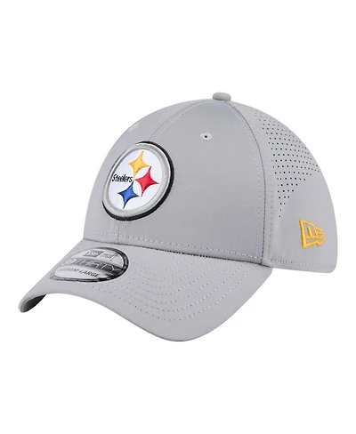 New Era Men's Gray Pittsburgh Steelers Perforated 39THIRTY Flex Hat